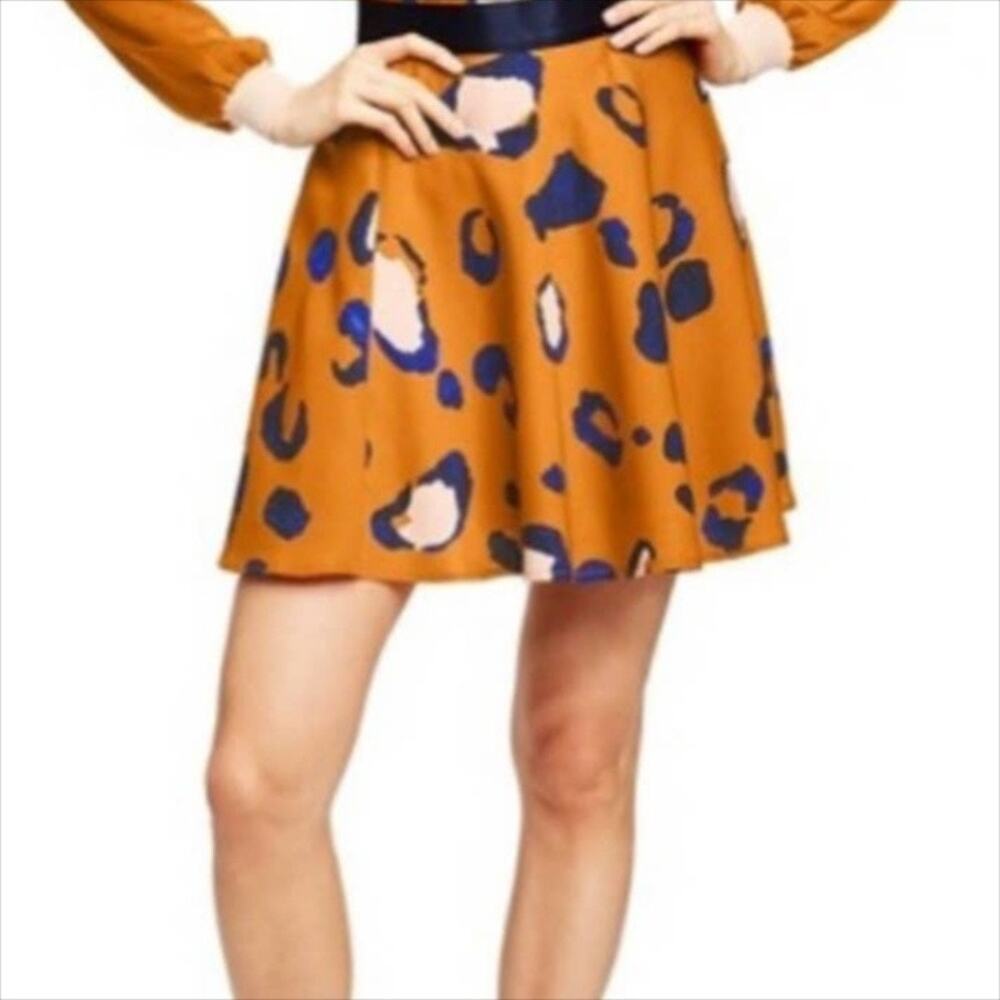 3.1 Phillip Lim for Target Orange and Blue Leopard Cheetah Print Skirt Size 2